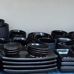 Large Sushi Set..bowls,spoons,chopsticks,plates,cups,chopstick Holders Etc