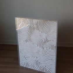 Textured Abstract Wall Art in Clear Acrylic Frame – Modern Sculptural Panel