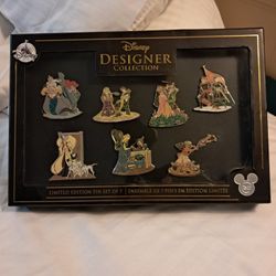 DISNEY D23 DESIGNER COLLECTION PIN SET OF 7 LIMITED EDITION 1000 NIB