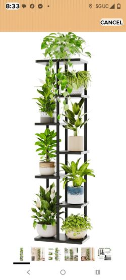 Tall Black Metal Multi-Tier Plant Stand