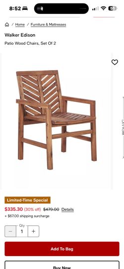 BRAND TWO NEW ACACIA WOOD CHAIRS