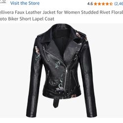 Leather biker jacket, S/M/LIXLIXXL -, new: /pc