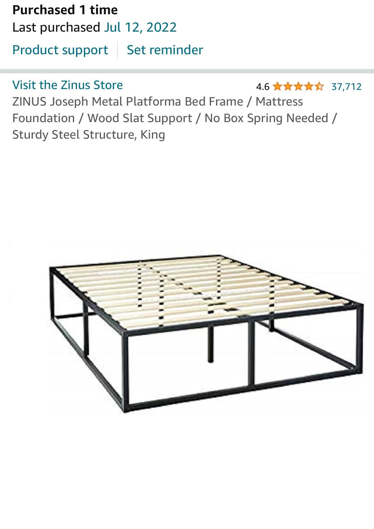 Zinus Joseph Metal Bed Frame 