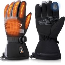 7.4V 3200MAH Rechargeable Heated Gloves for Men Women Hand Warmer XL Black