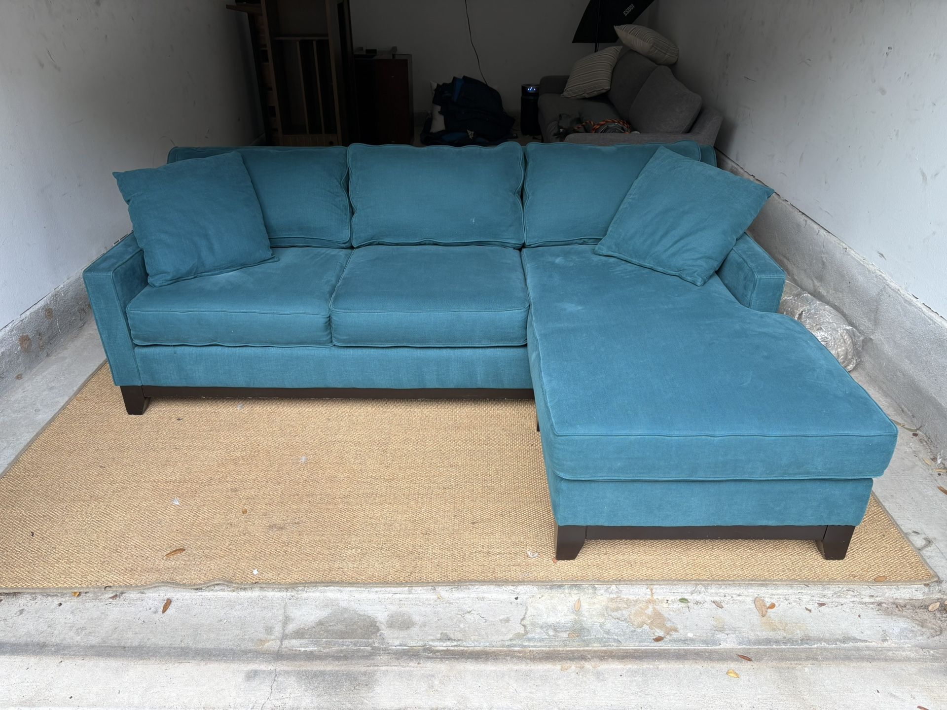 Teal Reversible Chaise Sectional Sofa