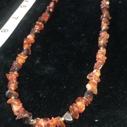 Mixed Amber Chip Necklace 