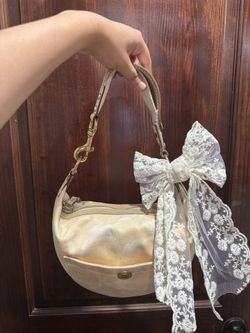Cream Coach Shoulder Bag 