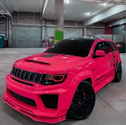 For JEEP Grand Cherokee 2011-2021 Trackhawk style widebody kit bumper diffuser light up SRT limited