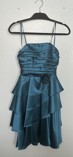 Beautiful Teal Strapless Dress XS Thumbnail