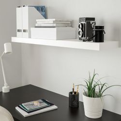 Two White Floating Shelves – Like New