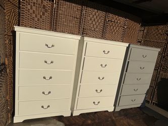 5-Drawer Dressers (white refinished) gray original color  each $77