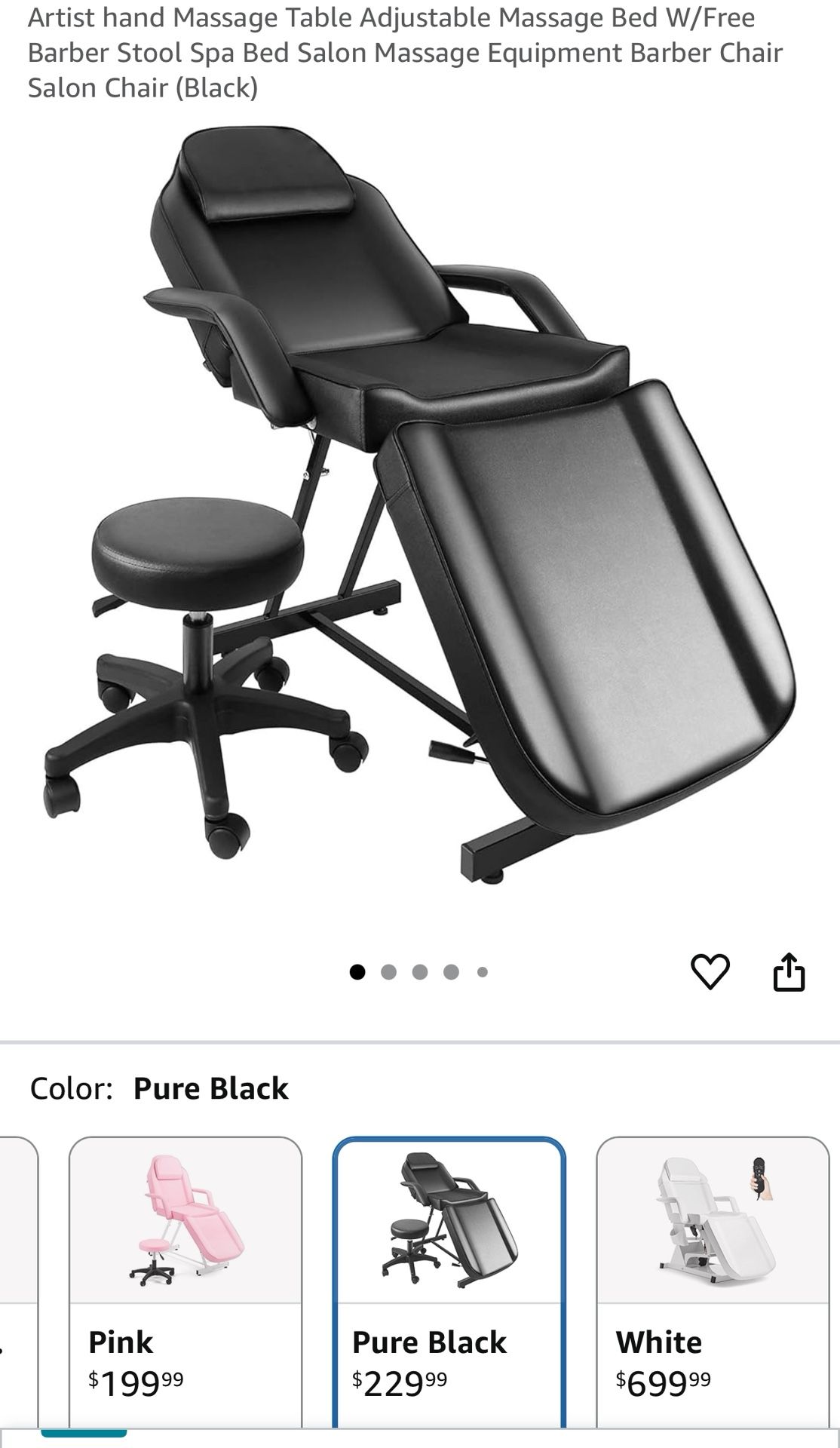 Massage/Tattoo Table Adjustable w. Stool