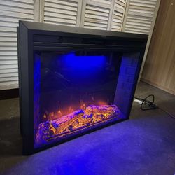 36'' Electric Fireplace Inserts, Recessed & Built in Wall Electric Fireplace Heater with Fire Crackling Sound, Adjustable Top Light & Flame Speed, Ove