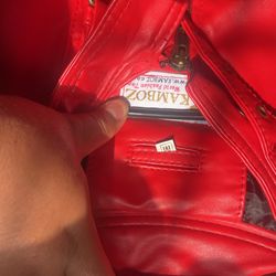 Mens Akira Kaneda Red Leather Motorcycle Jacket (Good for Health Version)