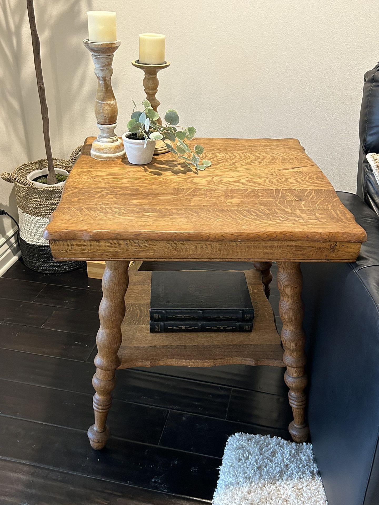 Antique solid wood end Table 