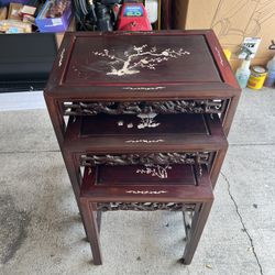 Three-Piece Chinese Redwood Stand