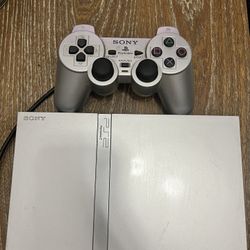 Silver PS2 Playstation 2 With All Cables and Controller