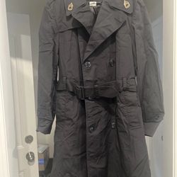 US ARMY MILITARY ISSUE COAT ALL WEATHER BLACK TRENCH MENS JACKET Size 36R