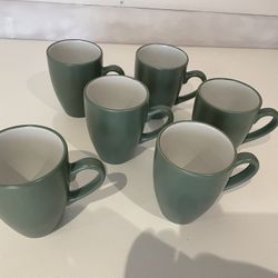 Newport Green Coffee Mugs (6)