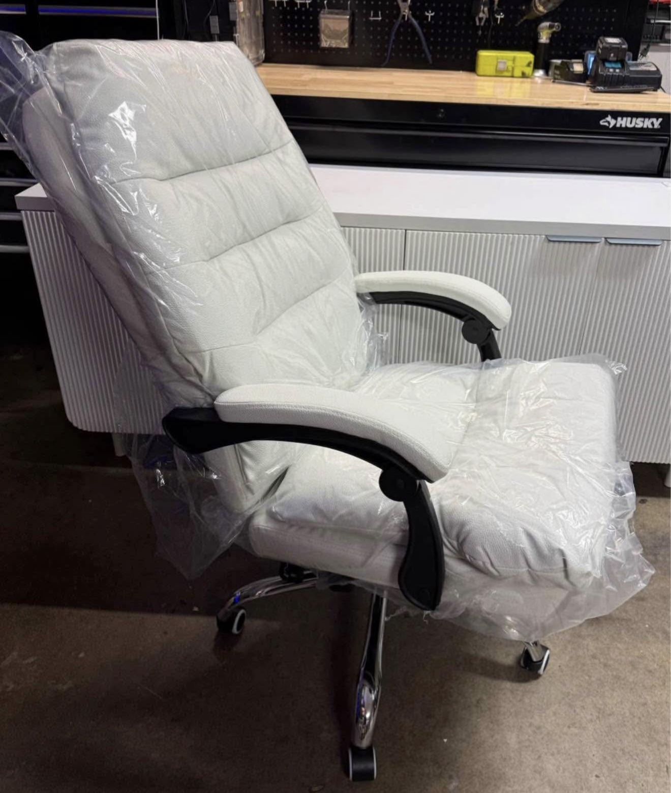 Office Chair with Thick Cushion, High Back Computer Chair with Foot Rest