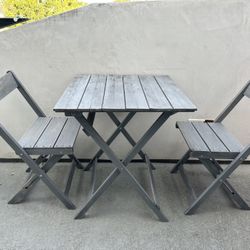 Bistro Patio Table & Chairs Grey