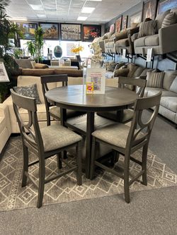 5-Piece Round Counter Height Dining Set