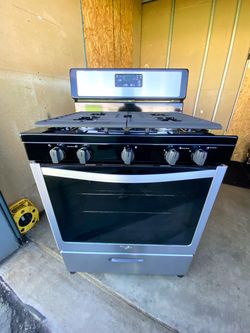 Whirlpool gas stove 5 burners stainless st   30”