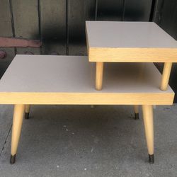 Mid Century Modern 2 Tier Formica Side / End Table 