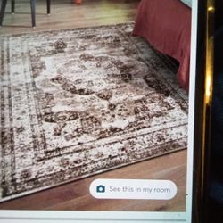Tan And Brown Oriental 5x7 RUG New