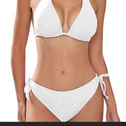 Textured Triangle Bikini Set 