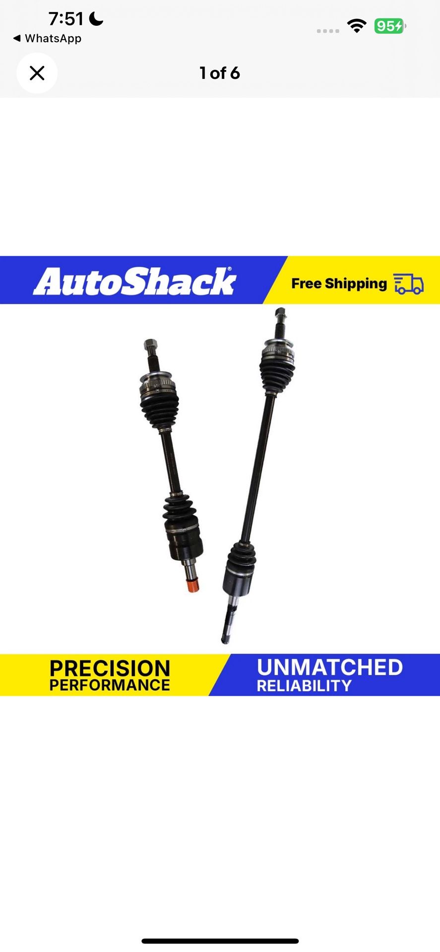 Front CV Axle Shafts Left And Right.