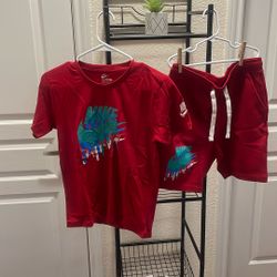 Nike Drip T-Shirt and Shorts 13/14 (3XL) Red