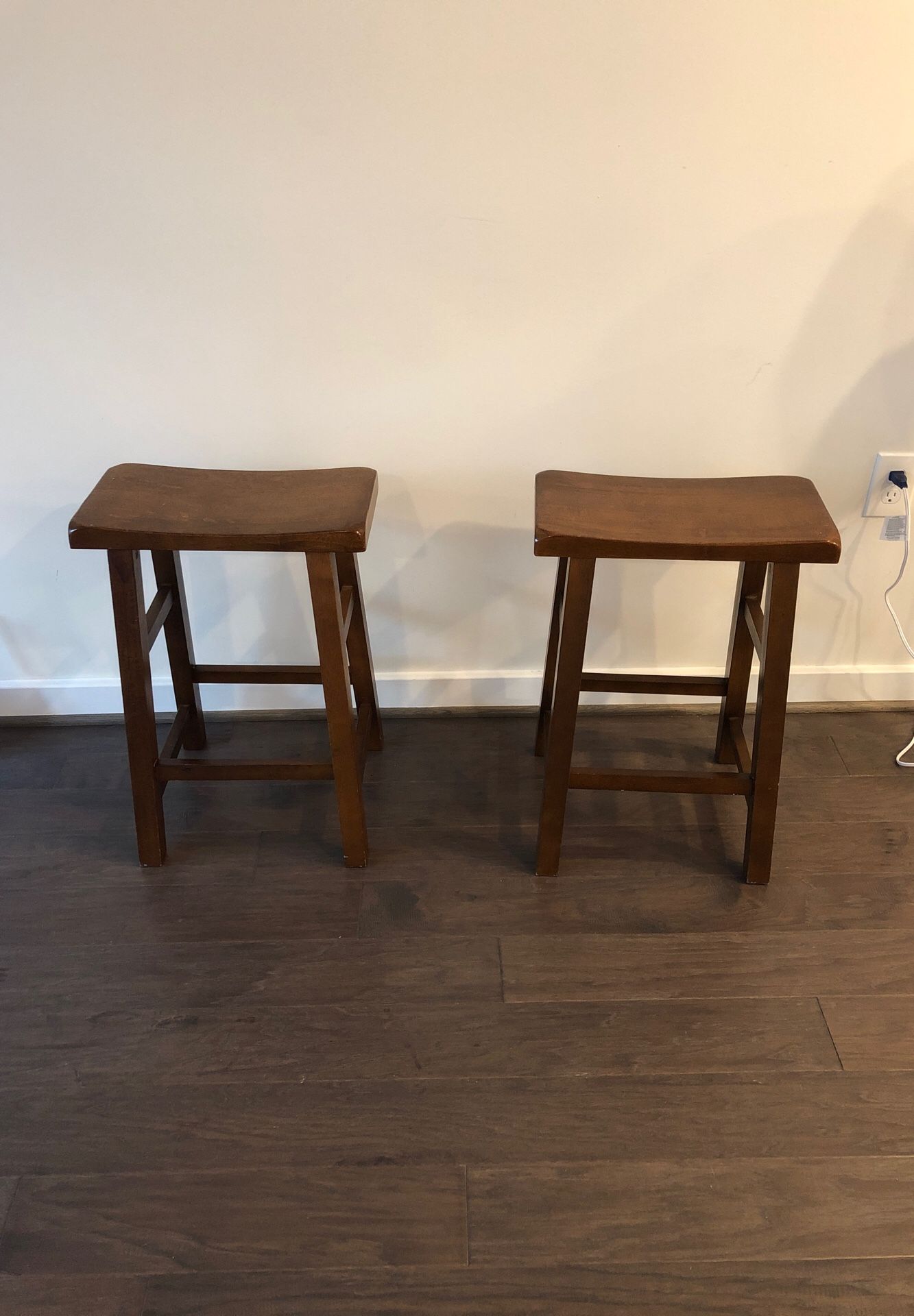 2 - Wooden bar stools 24”
