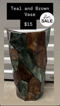Teal And Brown Vase