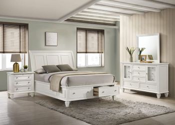 4 Piece Bedroom Set Include Queen Bed, Dresser, Mirror, 1 Nightstand…Optional Chest and sizes can be added