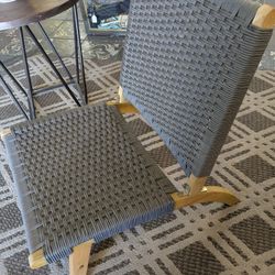 ASK ABOUT DELIVERY 
Grey Balkene Home natural stain chair w/ Acacia wood frame & woven seat