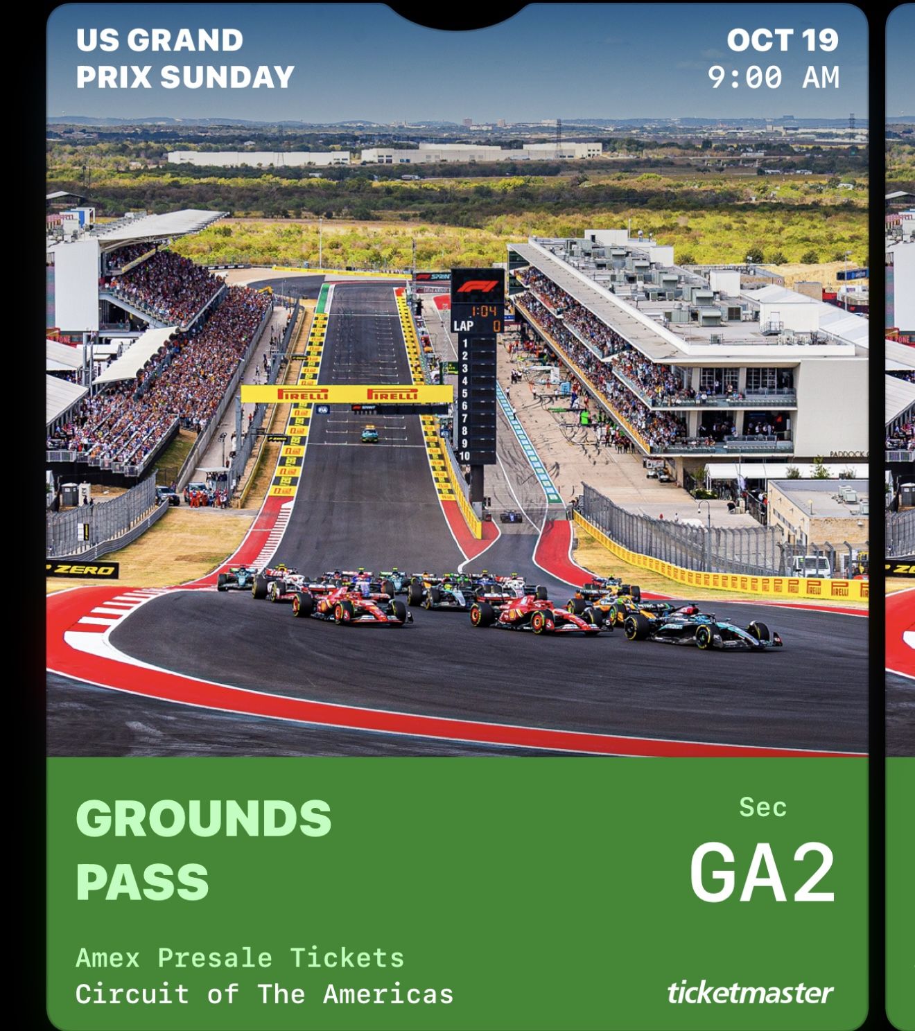 F1 Austin COTA Race Tickets