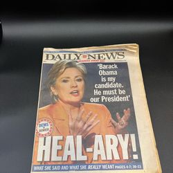 2008 NY Daily News Obama Hillary DNC A-Rod Boo Rod Yankees Newspaper
