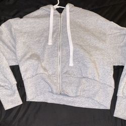 Gray Juniors Zip Up Hoodie