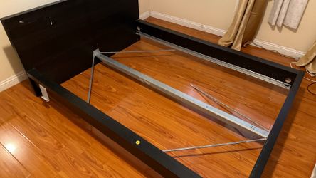Black malm FULL size bed frame and side table