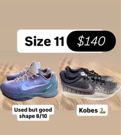 Nike Kobe’s both size 11