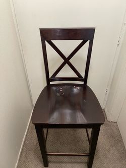 4 Farmhouse Wooden Crossback Bar Stools - Set of Four