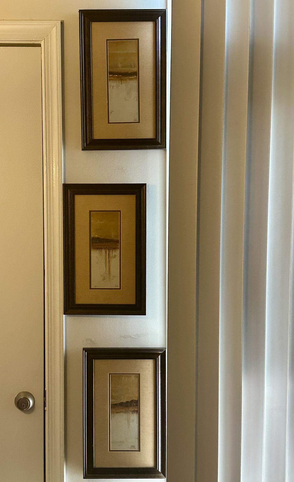 Set of 3 Framed Abstract Wall Art Prints – 16"x10" Each