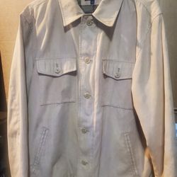 ALFANI MICROSUEDE Mens Medium FULL-ZIP/BUTTON DOWN SHIRT JACKET