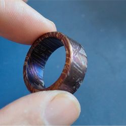 Solid Muonionalusta meteorite ring Meteor 8mm Ring size:9
