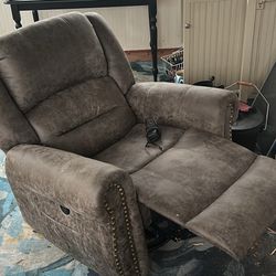 Distressed Leather Recliner