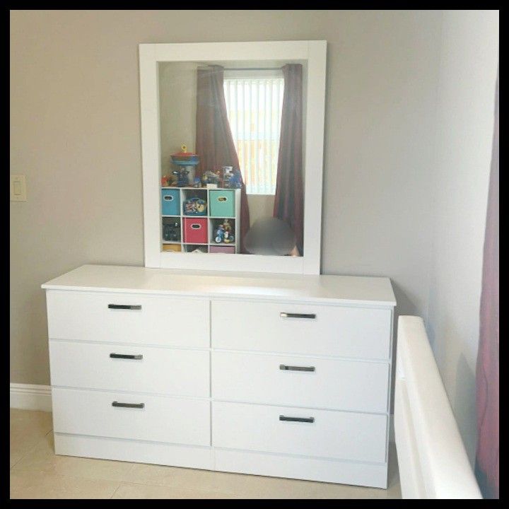 NEW 6 DRAWER DOUBLE DRESSER WITH MIRROR 😊 ASSEMBLED