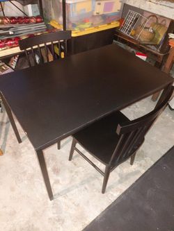 Black Dining Table with 2 Chairs