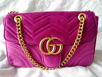 GUCCI VELVET SHOULDER HAND BAG