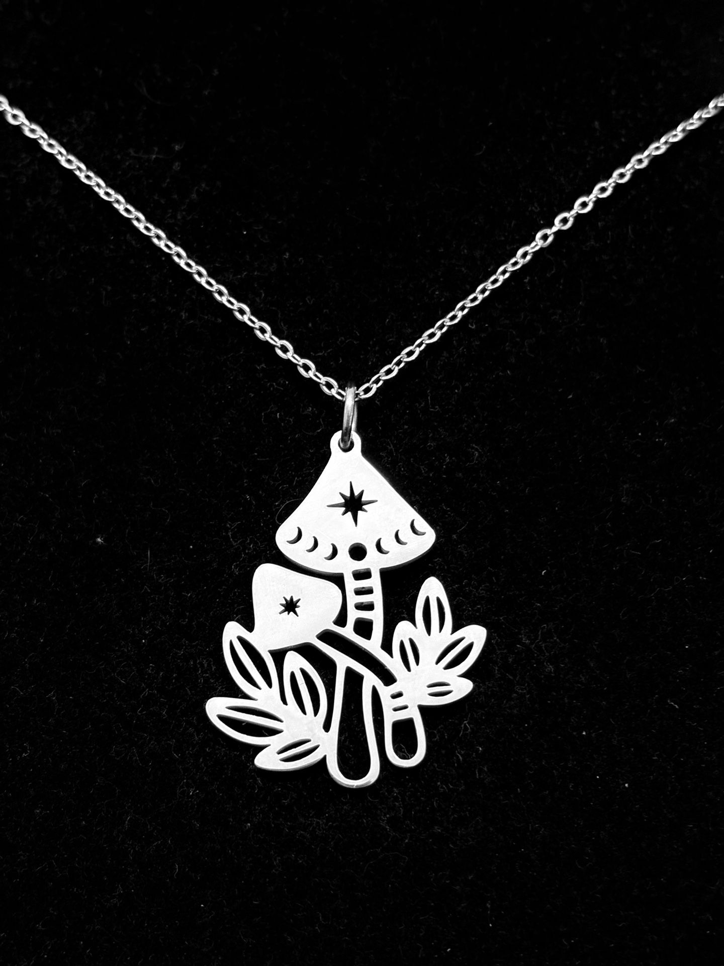 Mushrooms Stainless Steel Necklace 